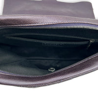 Easy Flap Shoulder Bag Purple in Caviar Leather, Ruthenium hardware