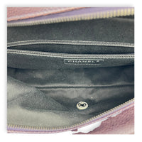 Easy Flap Shoulder Bag Purple in Caviar Leather, Ruthenium hardware