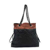 CC Quilted Cruise Line Blue Tote Bag in Denim,  hardware