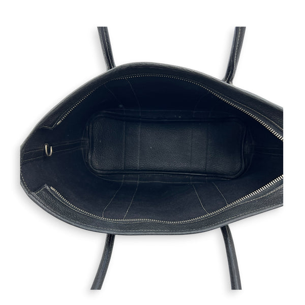 Garden Party Zip Black Top Handle Bag in Canvas,  hardware