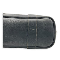 Garden Party Zip Black Top Handle Bag in Canvas,  hardware