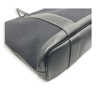 Garden Party Zip Black Top Handle Bag in Canvas,  hardware