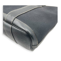 Garden Party Zip Black Top Handle Bag in Canvas,  hardware