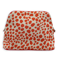 Bolide Case Large Orange Pouch in Canvas, Silver hardware