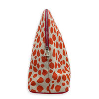 Bolide Case Large Orange Pouch in Canvas, Silver hardware