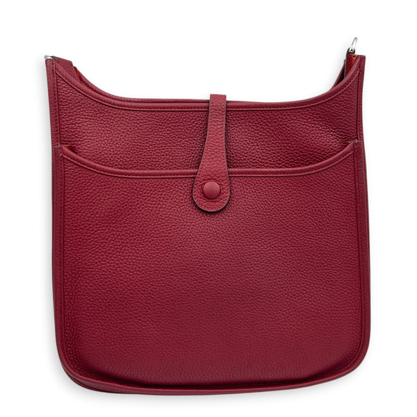 Evelyne III 29 Rouge Grenat Crossbody Bag in Clemence, Palladium hardware