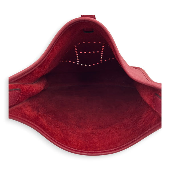 Evelyne III 29 Rouge Grenat Crossbody Bag in Clemence, Palladium hardware
