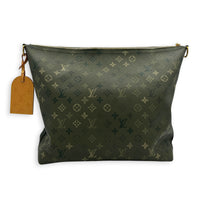 Vagabond  Shoulder Bag Khaki Green Monogram in Coated Canvas, Gold hardware