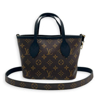 Neverfull Inside Out Tote Bag BB Brown & Black in Monogram Coated Canvas, Gold hardware