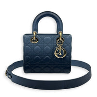 Lady Dior Small Gradient Blue Top Handle Bag in Lambskin, Gold hardware
