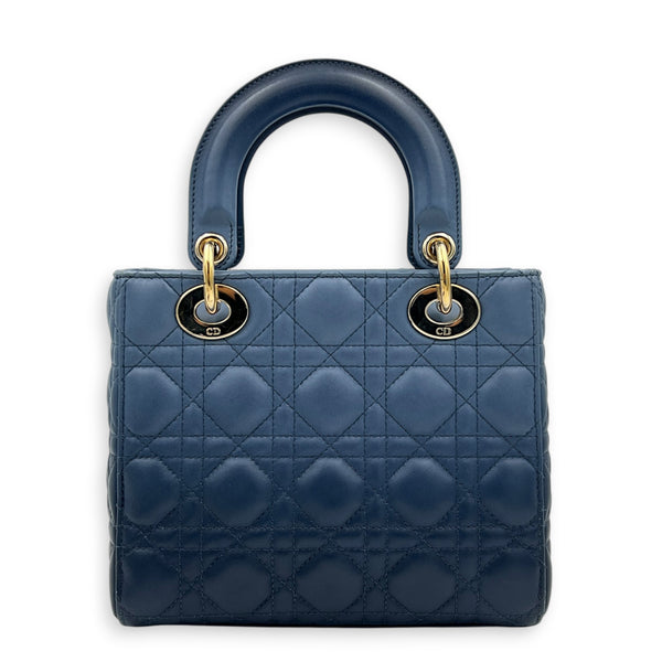 Lady Dior Small Gradient Blue Top Handle Bag in Lambskin, Gold hardware
