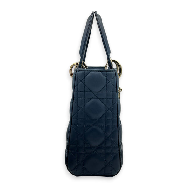 Lady Dior Small Gradient Blue Top Handle Bag in Lambskin, Gold hardware