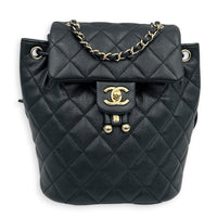 Urban Spirit Backpack Black in Caviar Leather, Gold hardware