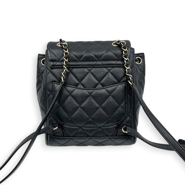 Urban Spirit Backpack Black in Caviar Leather, Gold hardware