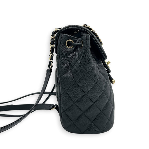 Urban Spirit Backpack Black in Caviar Leather, Gold hardware