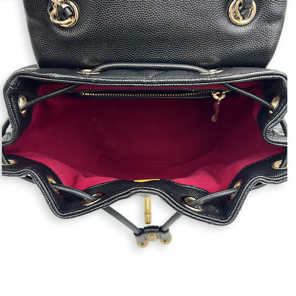 Urban Spirit Backpack Black in Caviar Leather, Gold hardware