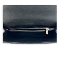 College Black Shoulder Bag in Calfskin, Ruthenium hardware