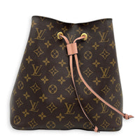 NeoNoe Bucket Bag MM Brown in Monogram Coated Canvas, Gold hardware