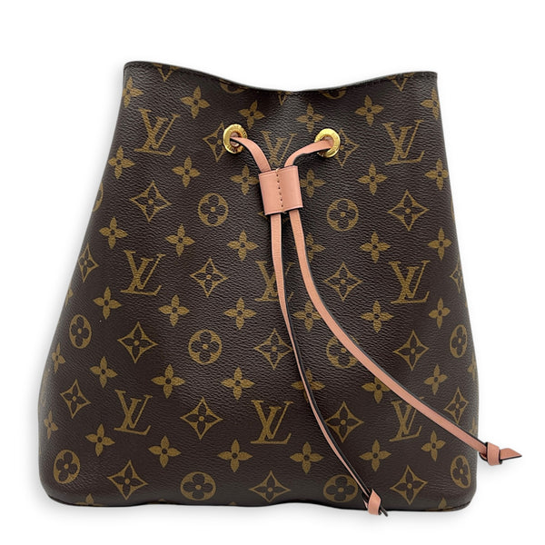 NeoNoe Bucket Bag MM Brown in Monogram Coated Canvas, Gold hardware