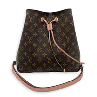 NeoNoe Bucket Bag MM Brown in Monogram Coated Canvas, Gold hardware