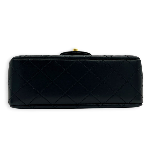 CC Rectangle Pearl Crush Shoulder Bag Small Black in Lambskin, Gold hardware