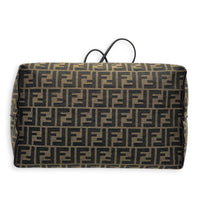 FF Zucca Large Reversible Brown Tote Bag in Jacquard, Gold hardware
