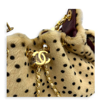 C25 Métiers d’art 2026 Mini Beige Shoulder Bag in Pony Hair, Gold hardware