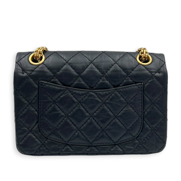 2.55 Shoulder Bag Small Black, Antique Brass hardware