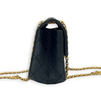 2.55 Shoulder Bag Small Black, Antique Brass hardware