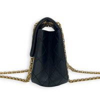 2.55 Shoulder Bag Small Black, Antique Brass hardware