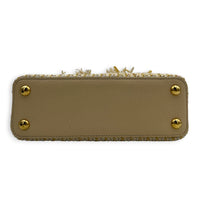 Capucines Top Handle Bag Beige in Tweed, Gold hardware