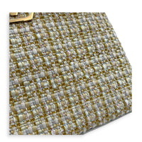 Capucines Top Handle Bag Beige in Tweed, Gold hardware