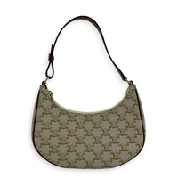 Ava Shoulder Bag White in Coated Canvas, Gold hardware