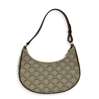 Ava Shoulder Bag White in Coated Canvas, Gold hardware