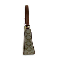 Ava Shoulder Bag White in Coated Canvas, Gold hardware