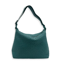 Intrecciato Shoulder Bag Teal / Turquoise in Intrecciato Leather