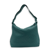 Intrecciato Shoulder Bag Teal / Turquoise in Intrecciato Leather