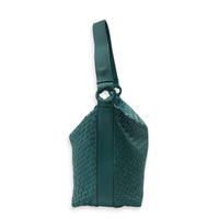Intrecciato Shoulder Bag Teal / Turquoise in Intrecciato Leather