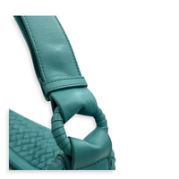 Intrecciato Shoulder Bag Teal / Turquoise in Intrecciato Leather