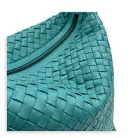 Intrecciato Shoulder Bag Teal / Turquoise in Intrecciato Leather