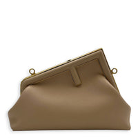 First Clutch Small Beige in Nappa Leather, Gold hardware