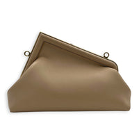 First Clutch Small Beige in Nappa Leather, Gold hardware