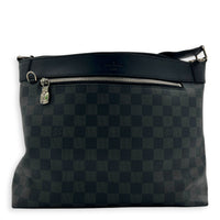 Mick PM Damier Graphite Messenger in Coated Canvas, Silver hardware