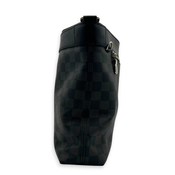 Mick PM Damier Graphite Messenger in Coated Canvas, Silver hardware