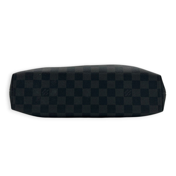 Mick PM Damier Graphite Messenger in Coated Canvas, Silver hardware