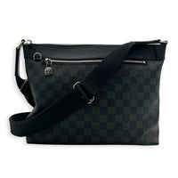 Mick PM Damier Graphite Messenger in Coated Canvas, Silver hardware