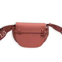 Gate Dual Mini Pink Crossbody Bag in Calfskin, Silver hardware