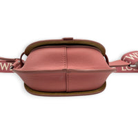 Gate Dual Mini Pink Crossbody Bag in Calfskin, Silver hardware