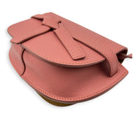 Gate Dual Mini Pink Crossbody Bag in Calfskin, Silver hardware