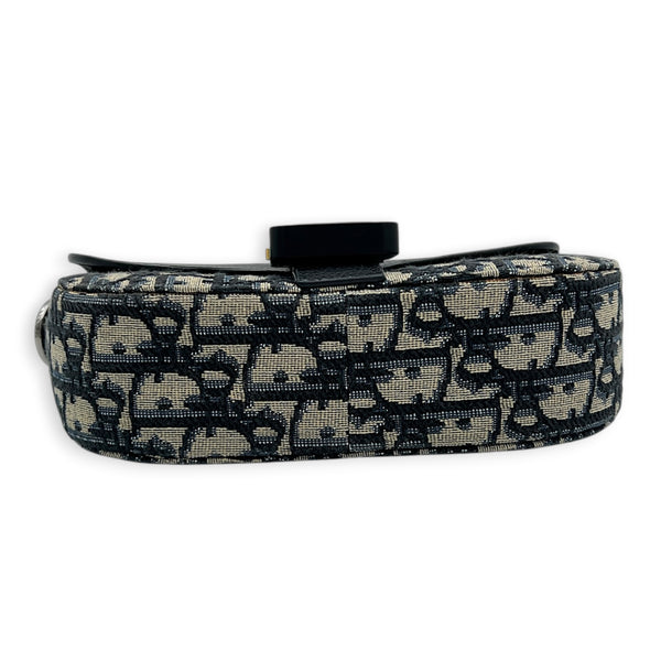 Oblique Shoulder Bag Blue Dior Oblique Jacquard in Jacquard, Silver hardware